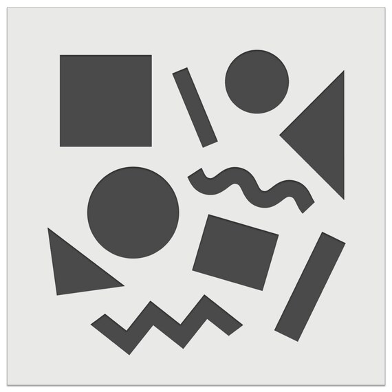 80s 90s Shapes Circle Square Squiggle Geometric Pattern Wall Etsy