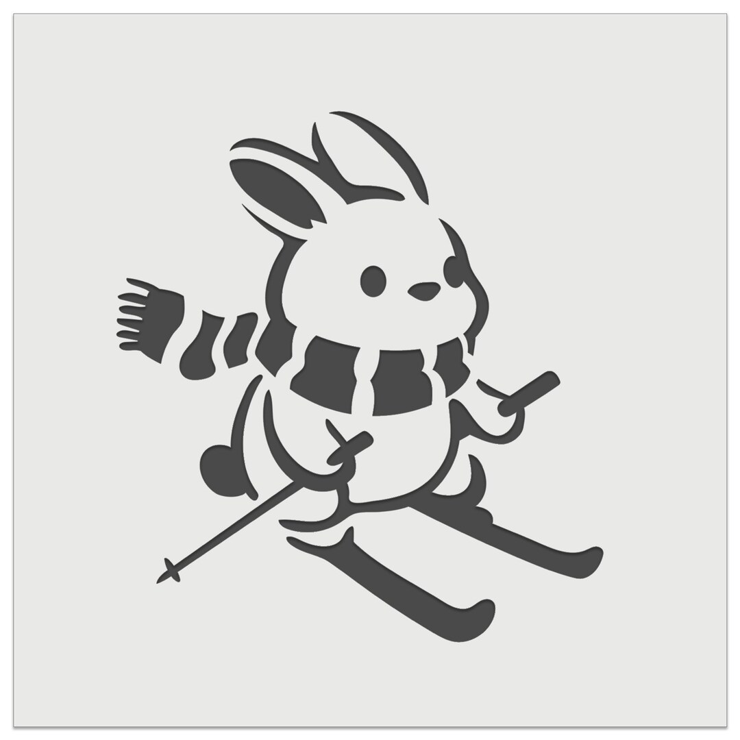 Ski Rabbit Bunny Slopes Snow Rabbit Wall Cookie DIY Craft Reusable ...