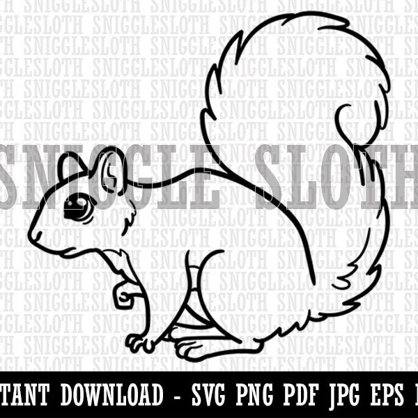 Curious Tree Squirrel Clipart Instant Digital Download SVG EPS PNG pdf ai dxf jpg Cut Files for Commercial Use