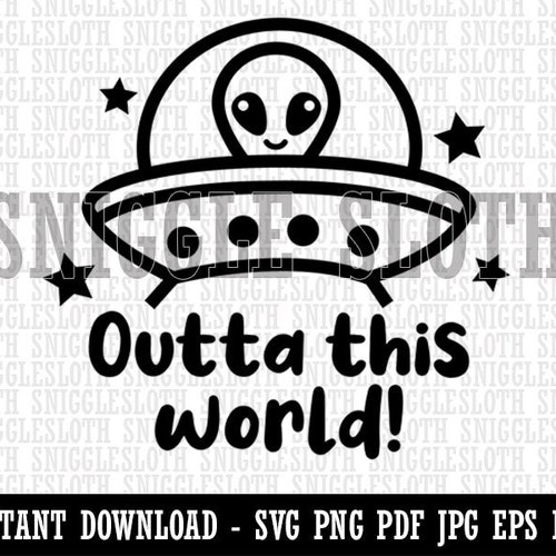Outta Out of This World Alien Spaceship Clipart Digital - Etsy Singapore