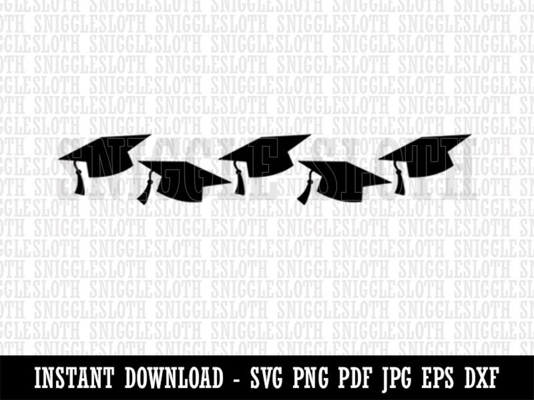 Graduation Caps School College Clipart Instant Digital Etsy