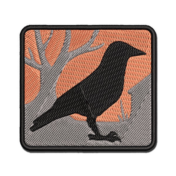 Crow Solid Multi-Color Embroidered Iron-On or Hook & Loop Patch Applique