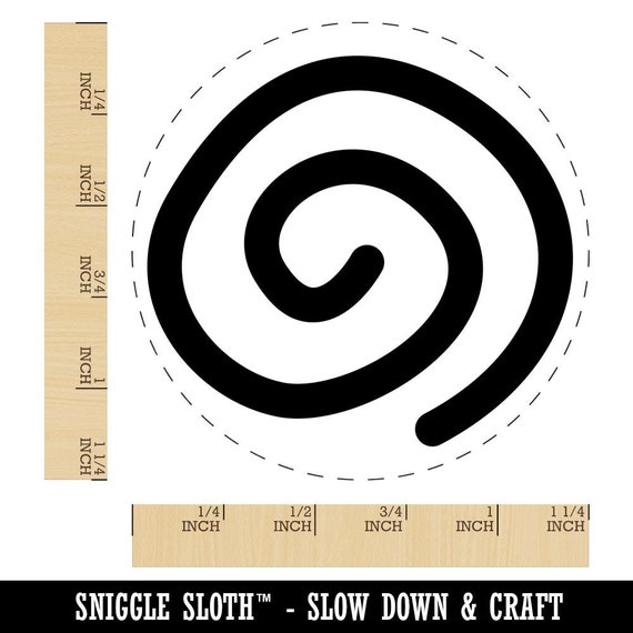 Spiral Doodle Rubber Stamp for Stamping Crafting Planners 3/4 Inch Small