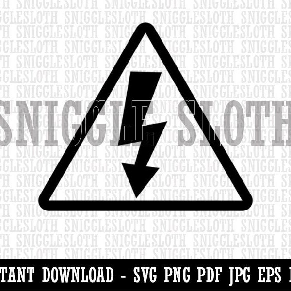 Electrical High Voltage Warning Sign Clipart Instant Digital Download SVG EPS PNG pdf ai dxf jpg Cut Files Commercial