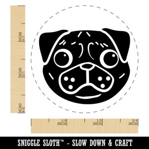 Pug Face Rubber Stamp for Stamping Crafting Planners 3/4 Inch Small