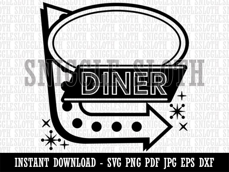 Blank Retro Diner Sign With Arrow Clipart Instant Digital Etsy Blank Retro Diner Sign With Arrow Clipart Instant Digital Etsy