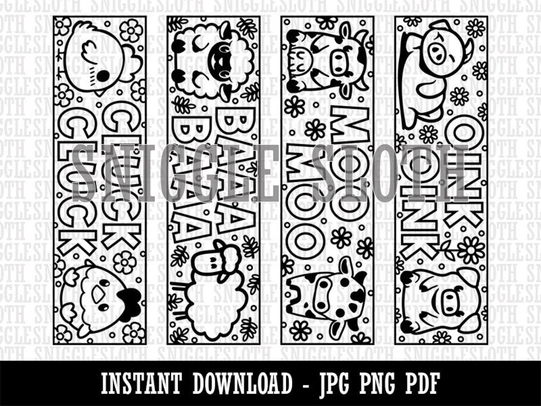 Farm Animal Sounds Coloring Bookmarks Instant Digital Download - Etsy Farm Animal Sounds Coloring Bookmarks Instant Digital Download - Etsy