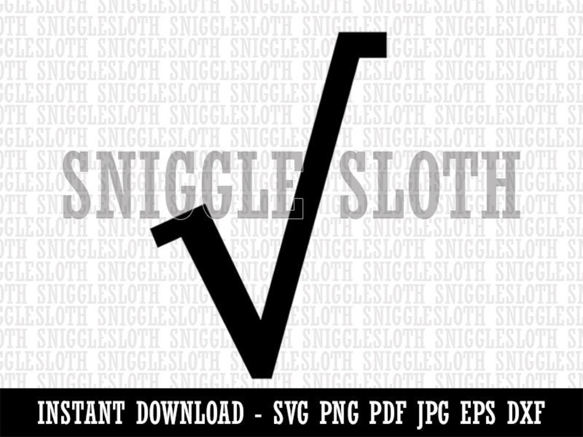 Square Root Math Symbol Clipart Instant Digital Download SVG - Etsy