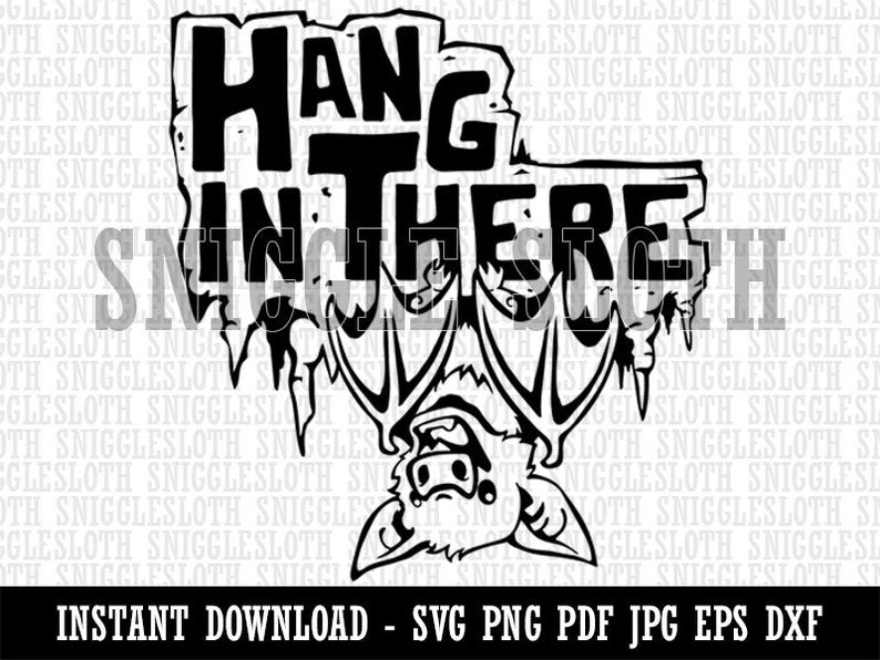 Hang in There Bat Clipart Instant Digital Download SVG EPS PNG | Etsy