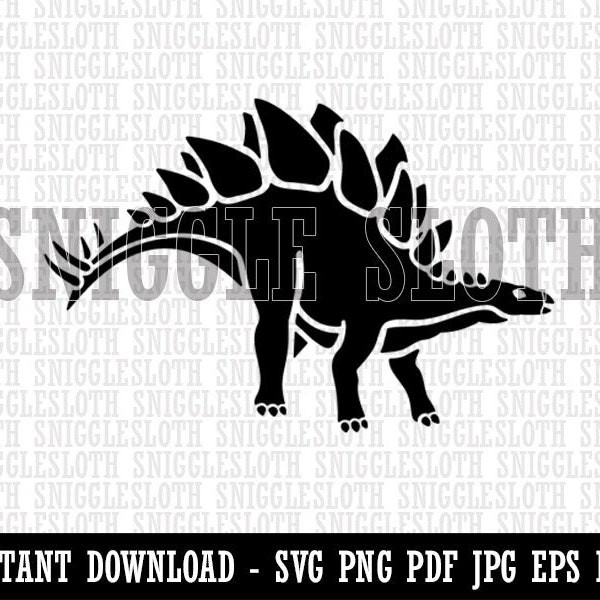 Stegosaurus Dinosaur Clipart Instant Digital Download SVG EPS PNG pdf ai dxf jpg Cut Files for Commercial Use