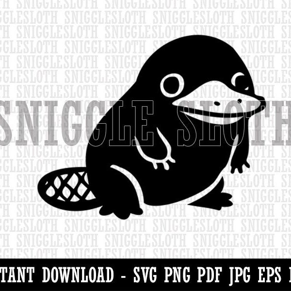 Cute Weird Duck Billed Platypus Clipart Instant Digital Download SVG EPS PNG pdf ai dxf jpg Cut Files for Commercial Use