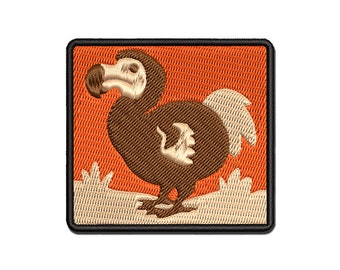 Extinct Dodo Bird Multi-Color Embroidered Iron-On Patch Applique