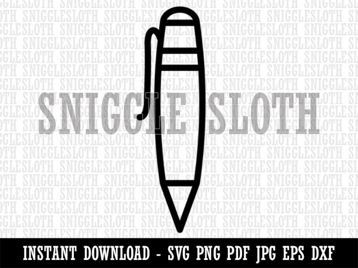 Pen Outline Clipart Instant Digital Download SVG EPS PNG Pdf Etsy