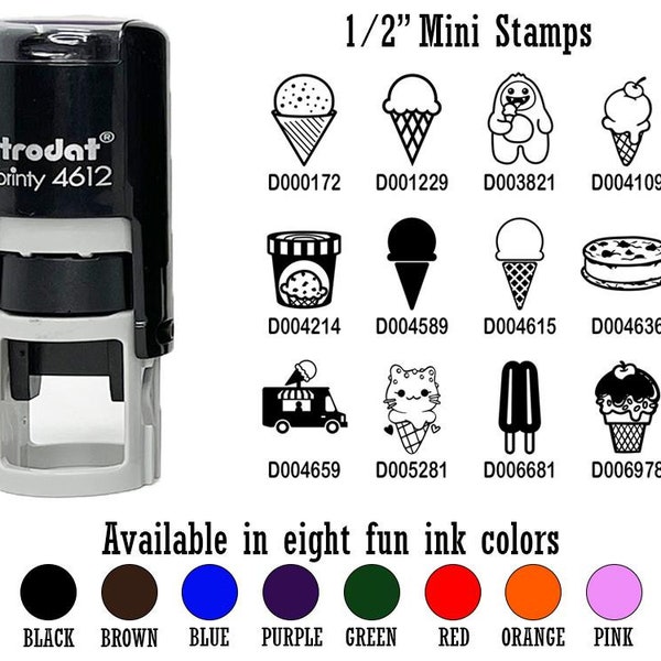 Ice Cream Frequent Buyer Punch Card 1/2" Self-Inking Rubber Stamp Ink Stamper