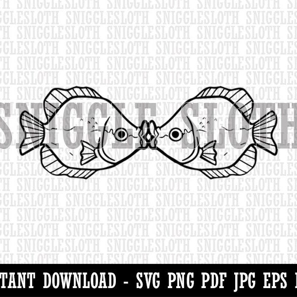 Gourami Kissing Fish Aquarium Pet Clipart Instant Digital Download SVG EPS PNG pdf ai dxf jpg Cut Files Commercial Use