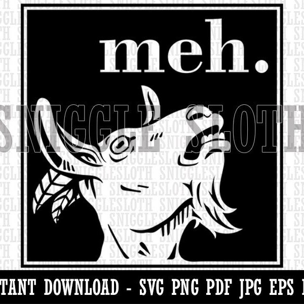 Meh Goat Clipart Instant Digital Download SVG EPS PNG pdf ai dxf jpg Cut Files for Commercial Use