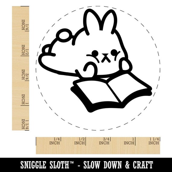 Sloth Reading Book Self-Inking Rubber Stamp Ink Stamper for Stamping  Crafting Planners