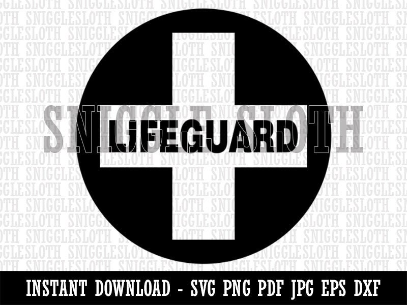 Lifeguard Cross in Circle Clipart Instant Digital Download SVG | Etsy