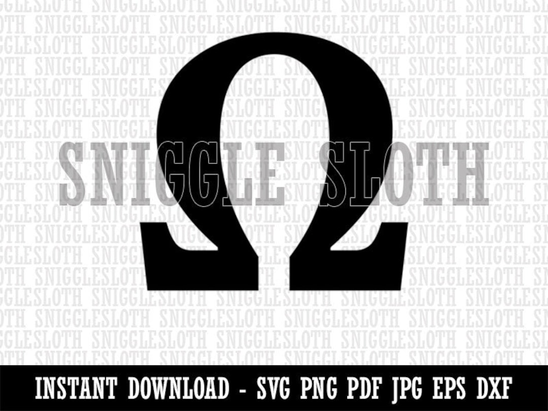 Ohm Omega Electrical Resistance Symbol Clipart Digital Download SVG EPS PNG Pdf Ai Dxf Jpg Cut