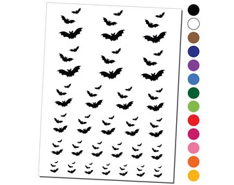 Trio of Bats Flying Halloween Temporary Tattoo Water Resistant Fake Body Art Set Collection