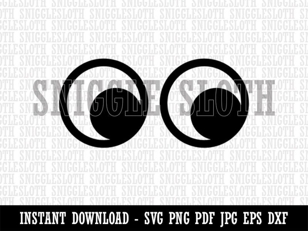 Cute Cartoon Eyes Looking to Side Clipart Instant Digital Etsy