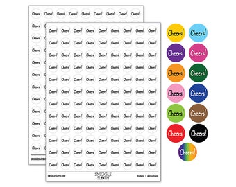 Cheers Fun Text 200+ 0.50" Round Stickers