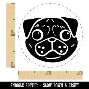 Pug Face Rubber Stamp for Stamping Crafting Planners 1/2 Inch Mini