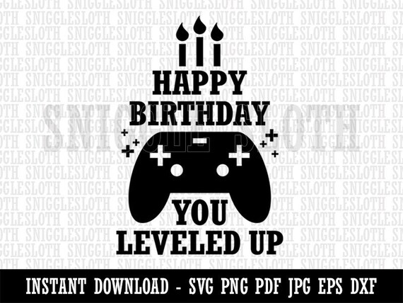 Joyeux Anniversaire Vous Avez Mis A Niveau Gamer Controller Etsy France
