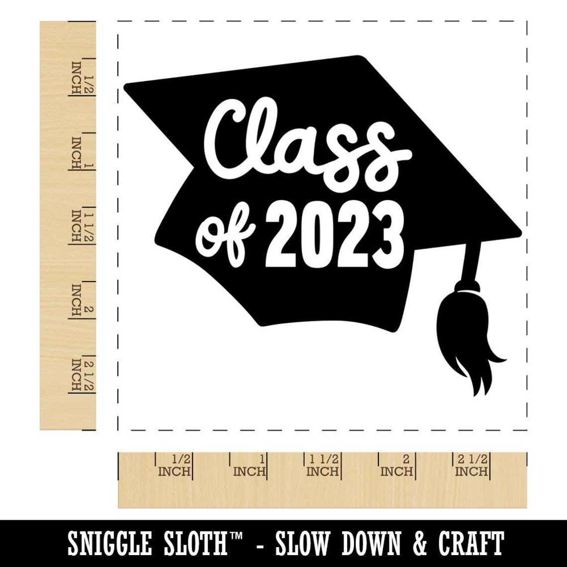 class-of-2023-written-on-graduation-cap-square-rubber-stamp-etsy