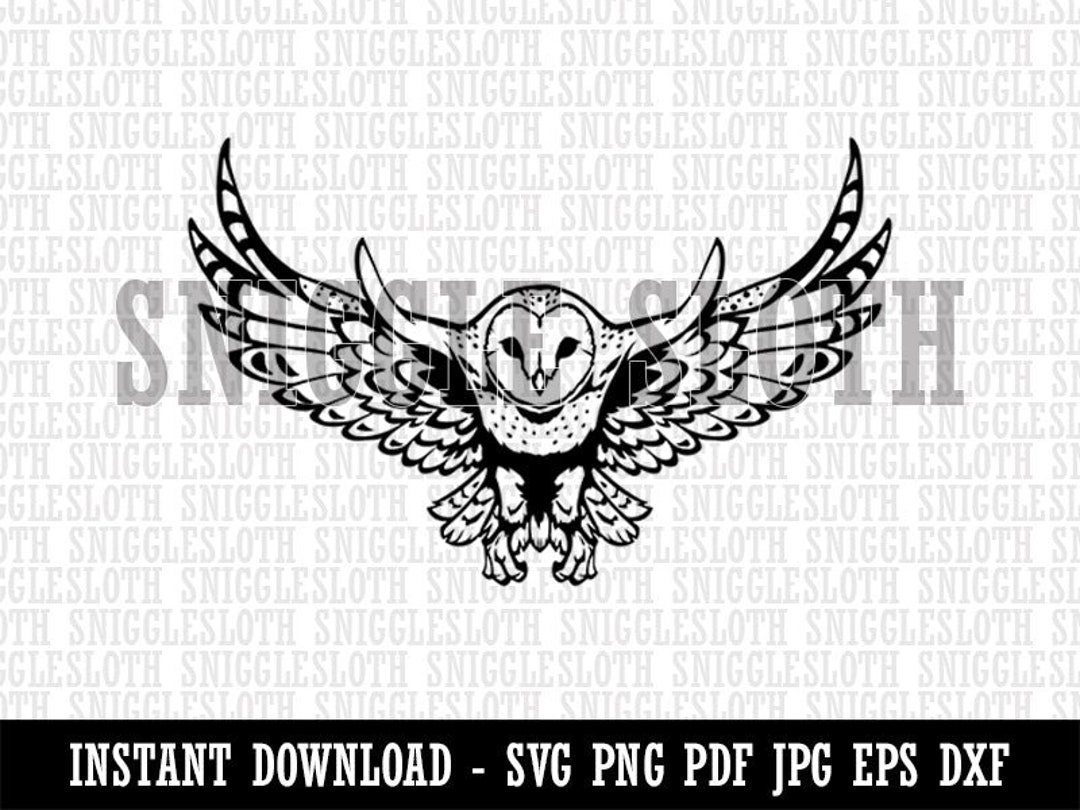Majestic Barn Owl Flying Clipart Instant Digital Download SVG EPS PNG ...