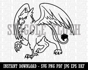 Gryphon Griffin Mythical Creature Clipart Instant Digital Download SVG EPS PNG pdf ai dxf jpg Cut Files Commercial Use