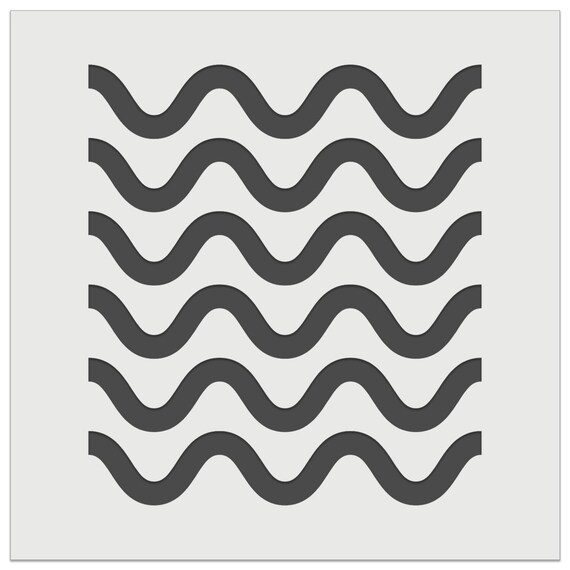 Wavy Line Pattern Wall Cookie DIY Craft Reusable Stencil | Etsy