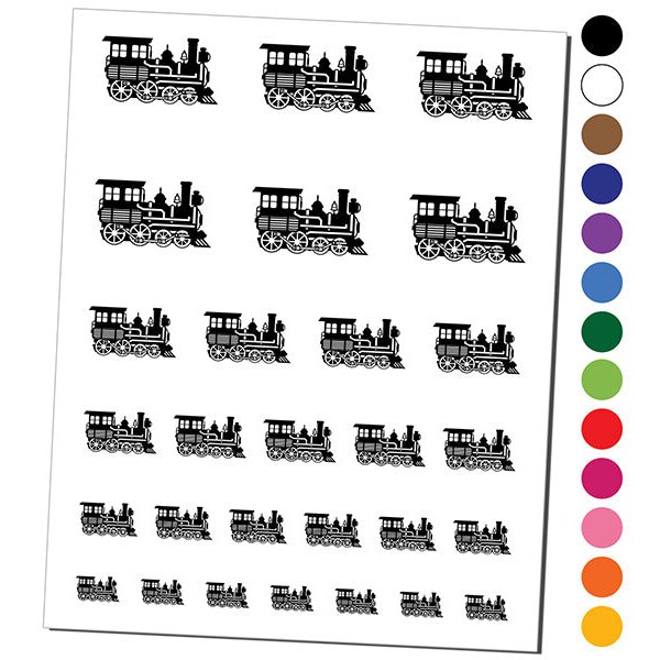 Classic Vintage Locomotive Train Steam Engine Temporary Tattoo Water Resistant Fake Body Art Set Collection