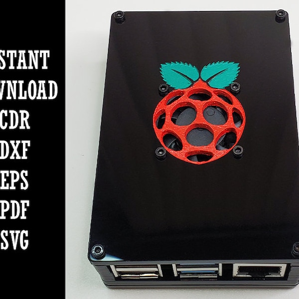 Raspberry Pi 4 Computer Case (With Holes for Fan Mounting) Cdr Dxf Eps Pdf SVG Digital Download Laser Design Template File