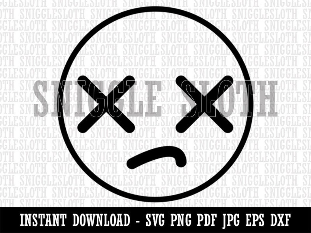 Kawaii Cute Dead X Eyes Face Clipart Instant Digital Download Etsy México