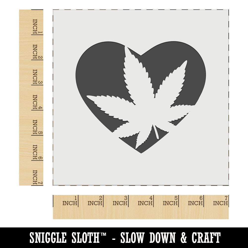 Marijuana Leaf Solid DIY Cookie Wall Craft Stencil - 3.5 Inch 