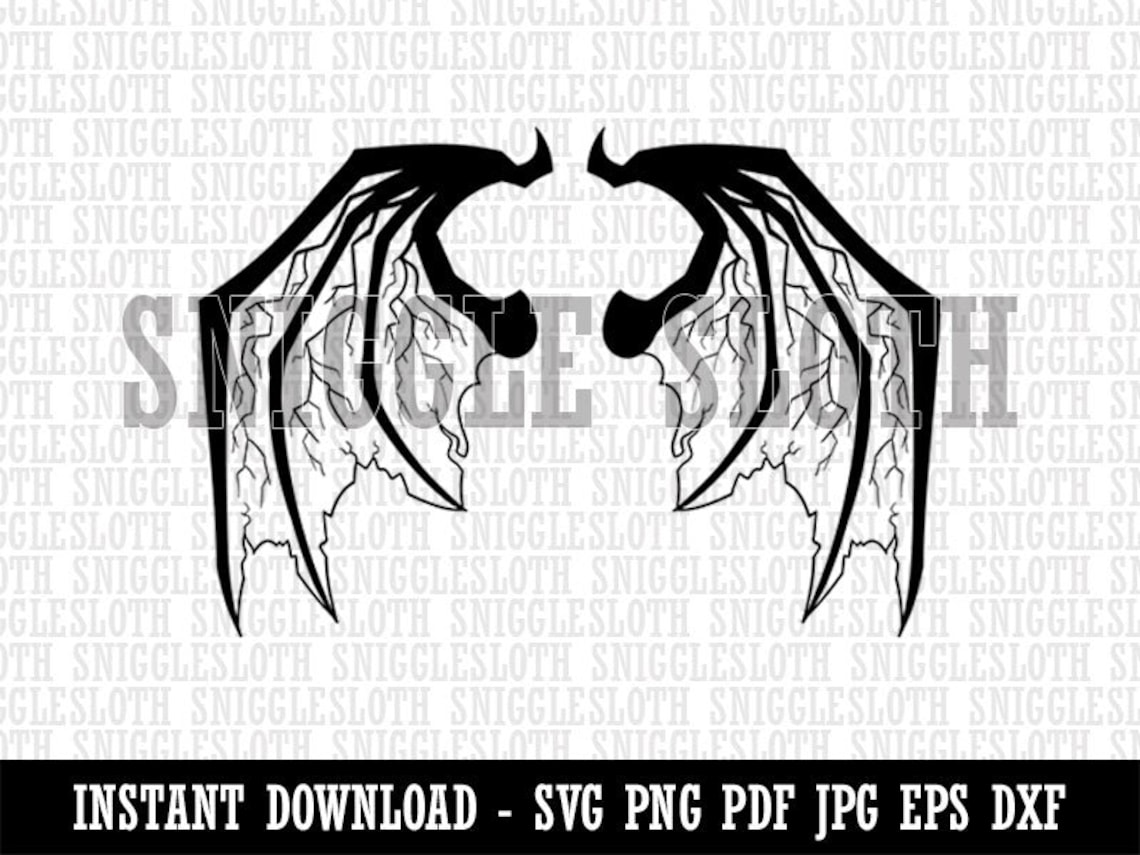 Demon Wings Clipart Instant Digital Download SVG EPS PNG Pdf | Etsy