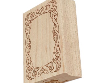 Snake Serpent Border Frame Rectangle Rubber Stamp for Stamping Crafting