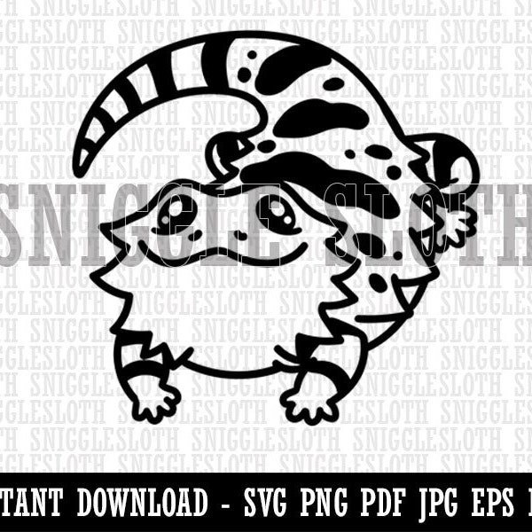Fat Cute Bearded Dragon Lizard Reptile Clipart Instant Digital Download SVG EPS PNG pdf ai dxf jpg Cut Files Commercial