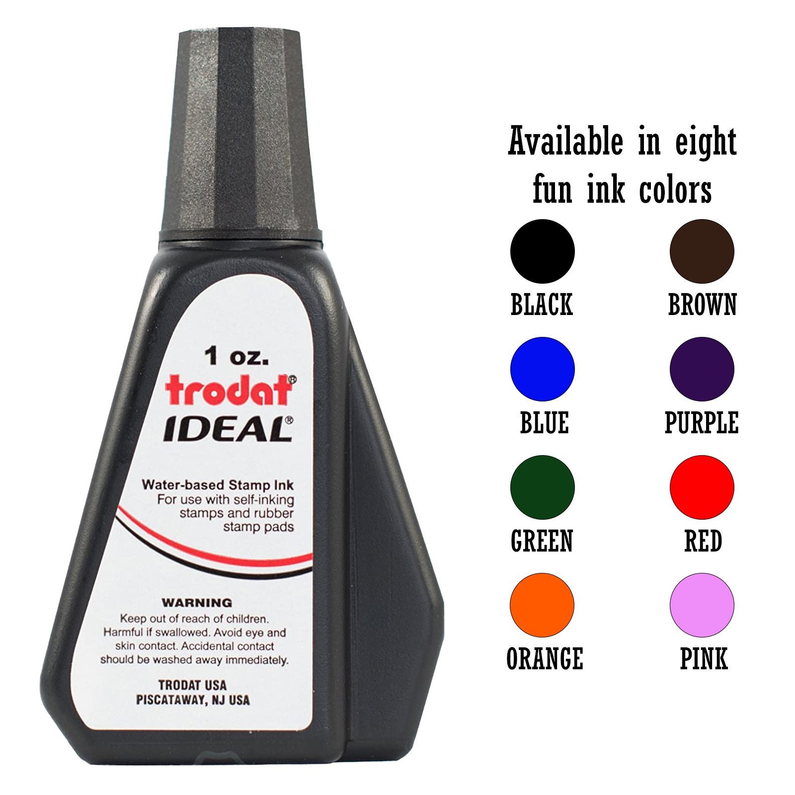 Fabric Ink Refill for Black Self-inking Stamp, .25 Oz Bottle of