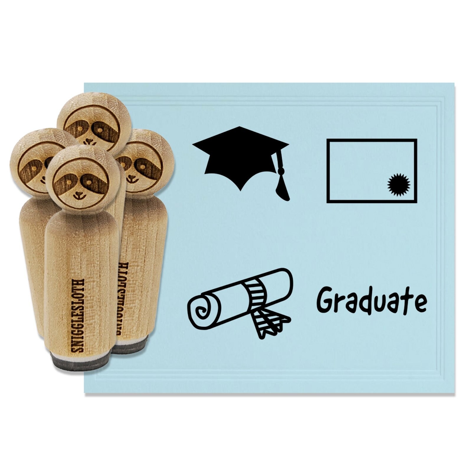 Graduation Cap Diploma Certificate Rubber Stamp Set for Etsy