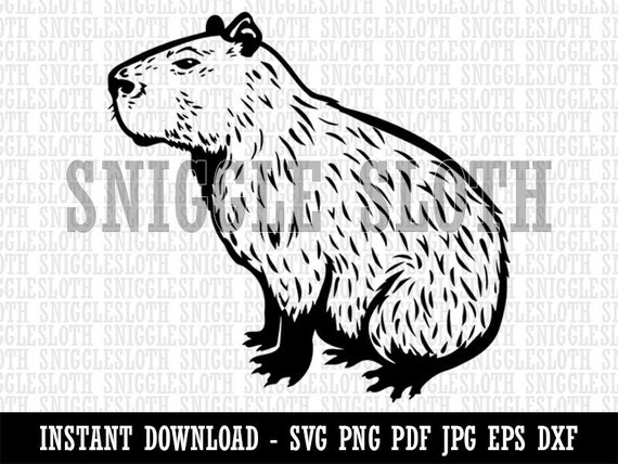 Capybara The Giant Friendly Rodent Clipart Instant Digital Etsy 日本