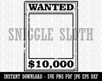 Old Western Wanted Poster Blank Clipart Instant Digital Download SVG EPS PNG pdf ai dxf jpg Cut Files for Commercial Use