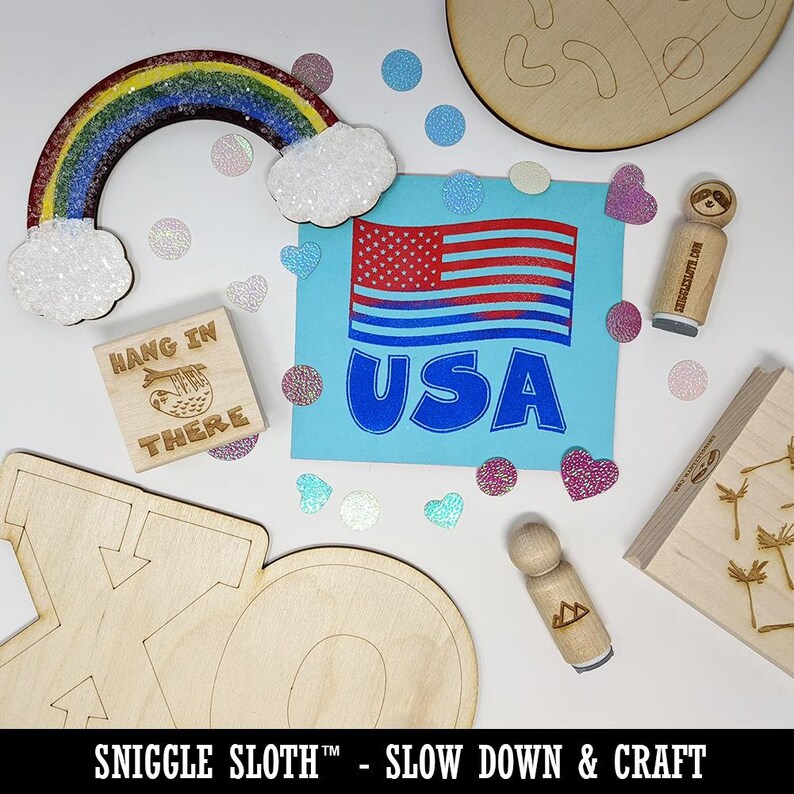 Idaho State Flag Square Rubber Stamp for Stamping Crafting