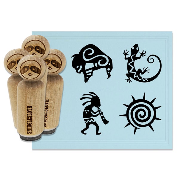 Southwest Native American Tribal Art Rubber Stamp Set for Stamping Crafting Planners