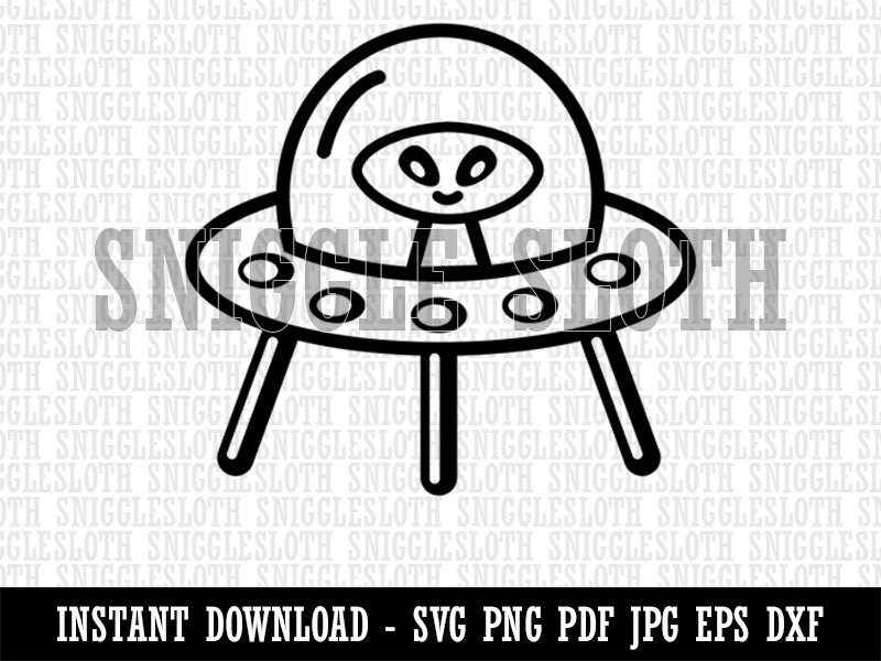Alien Space Ship UFO Clipart Instant Digital Download SVG EPS - Etsy Ireland
