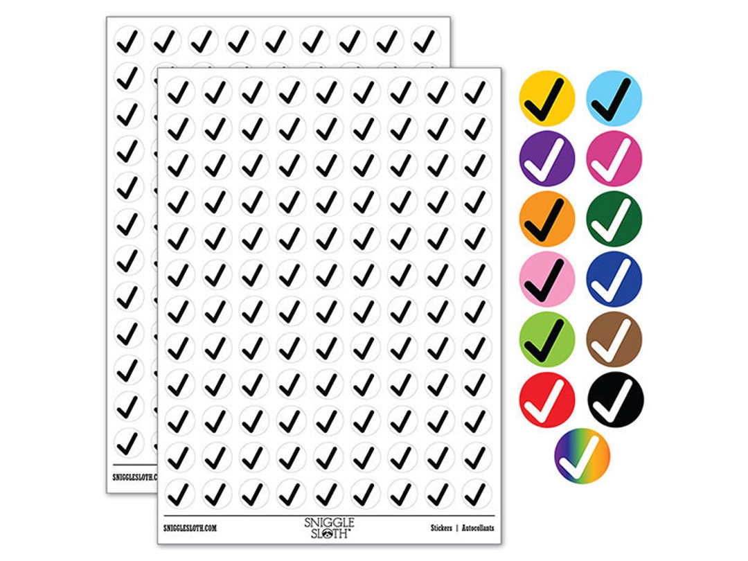Check Mark Symbol 200 0.50 Round Stickers - Etsy
