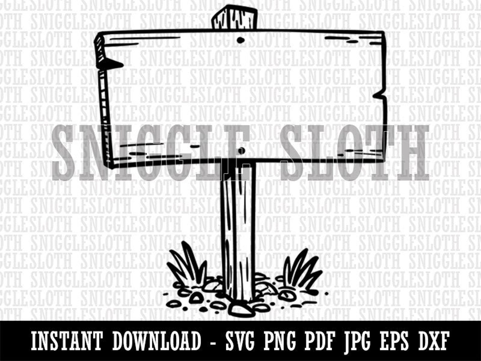 Blank Wooden Sign Post Clipart Instant Digital Download SVG Etsy