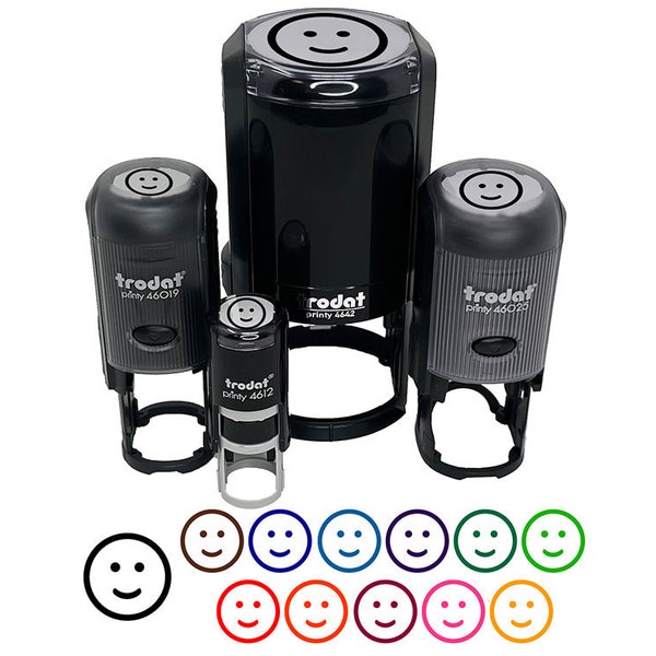 Happy Face Smile Good Job Self-Inking Rubber Stamp for Stamping Crafting Planners