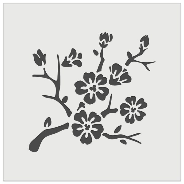 Cherry Blossom Sakura Floral Flower Bud Branch Wall Cookie DIY Craft Reusable Stencil